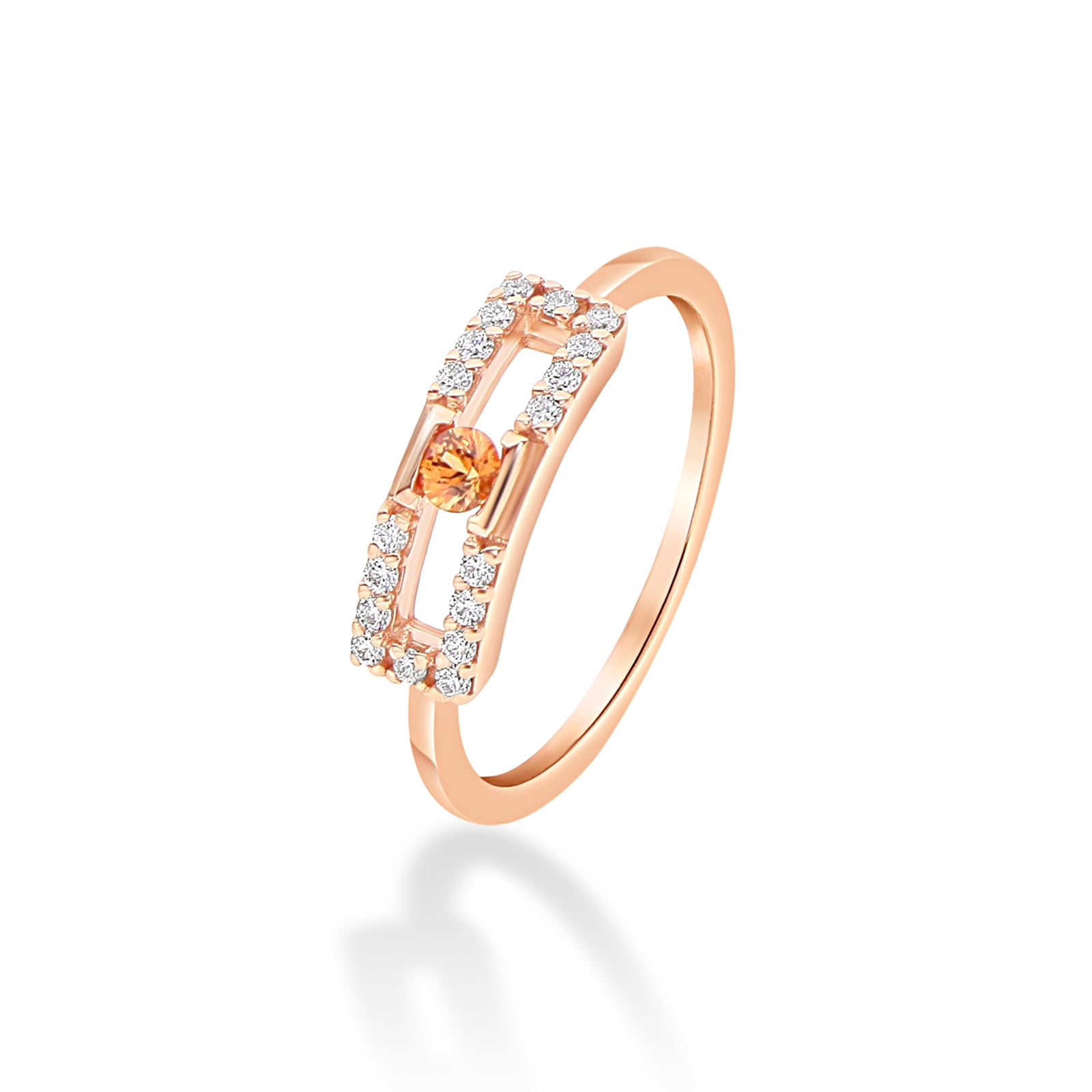 Pink Sapphire & Diamond Ring