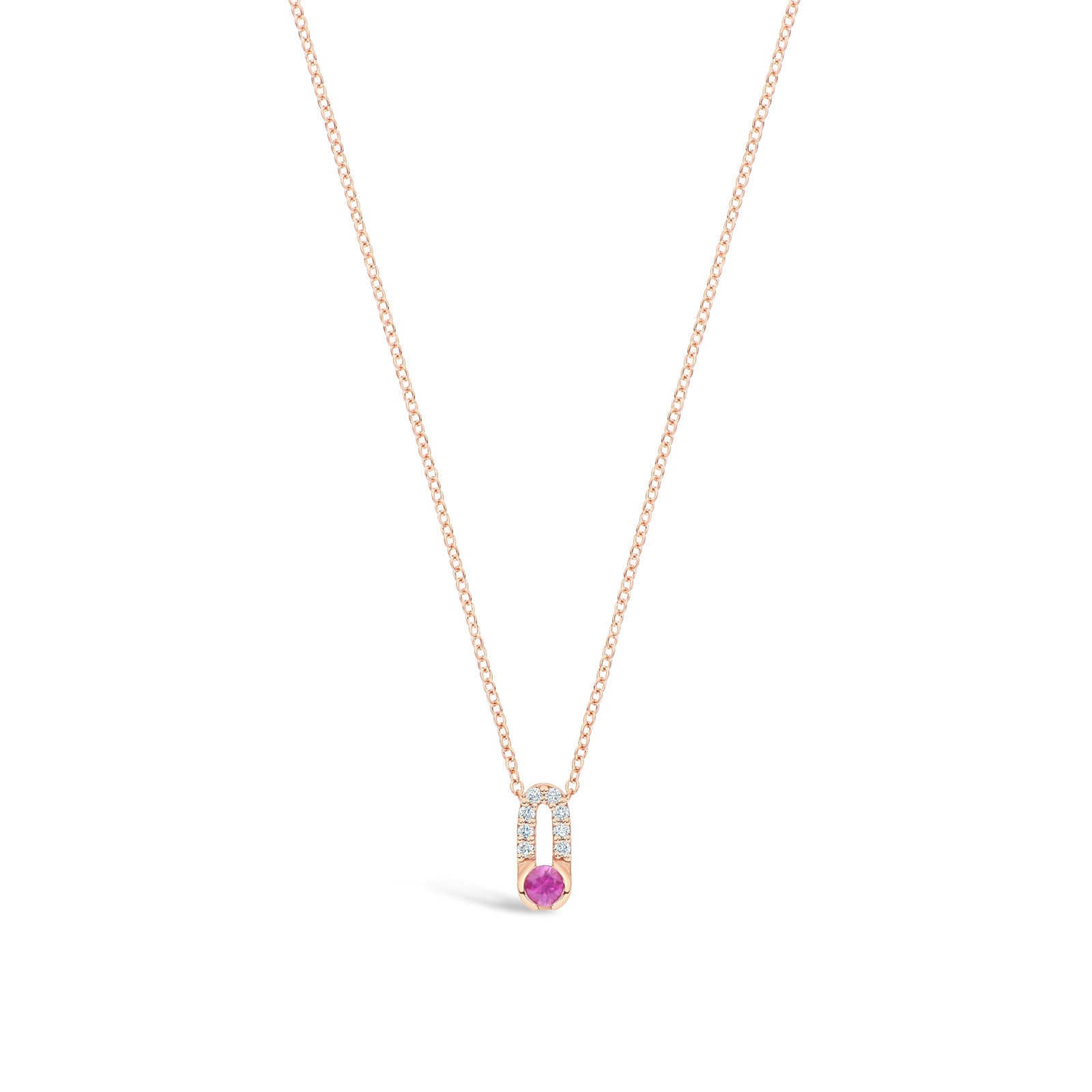 Pink Sapphire & Diamond Necklace